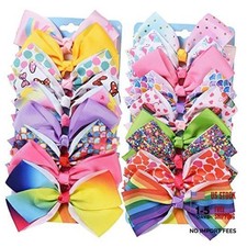 Eygla 18 Pcs 5 Inch Hair Bows for Girls, Rainbow Hair Bows Color B-18 colors