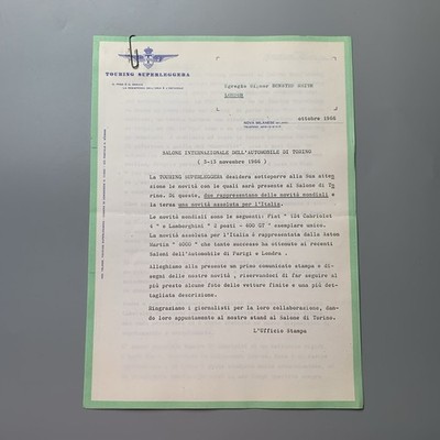 1966 Carrozzeria Touring Superleggera Press Kit Fiat 124 Cabriolet