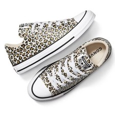Leopard Converse Chuck Taylor Sneakers All Star Low Top White Size 11W 9M NWT