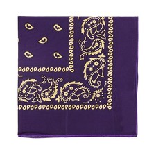 22 Inch Cotton Paisley Bandana Purple Gold