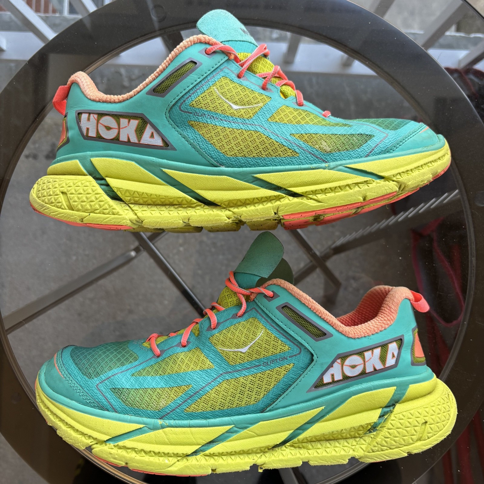 Hoka One One Clifton 1 Shoes Women's 9 Multicolor Road Running Athletic Sneakers thumbnail 3