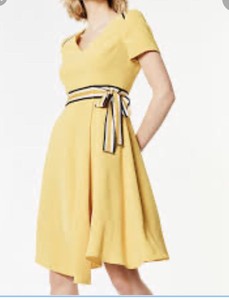karen millen yellow midi dress