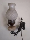 Antiques Milk Glass Swivel Wall Lamp Two Prong Outlet