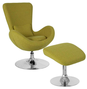 Details About Green Egg Chair Ottoman Contemporary Office Home Furniture Fabric Upholstery