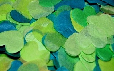 Gemischtes Grün - LUSTIGES Hochzeitskonfetti - romantisches Liebesherz biologisch abbaubar - ZAPFEN?