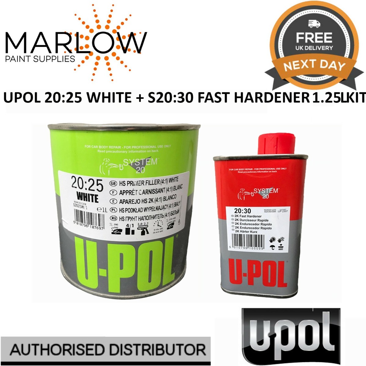 UPOL 2253/2323 HS High Build 2K Urethane Primer Gallon Kit, 60 OFF