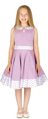 Schönes Kinder 'Zoey' Vintage Tupfen 50er Jahre Party Mädchen Abschlussballkleid