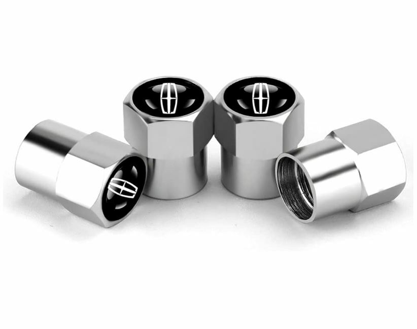 4x Silver Hex Metal Alloy Tire Air Valve Stem Cap Fits Most Lincoln