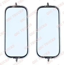 QSC West Coast Door Mirror 16"x7" Stainless Steel Set Pair for Heavy Duty Truck