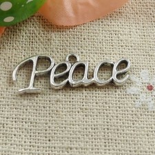 Free Ship 130 pcs tibetan silver peace charms 29x10mm L-098