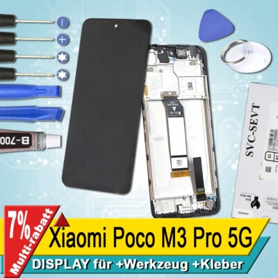 Display Für Xiaomi Poco M3 Pro 5G Bildschirm Service Pack Rahmen Schwarz+