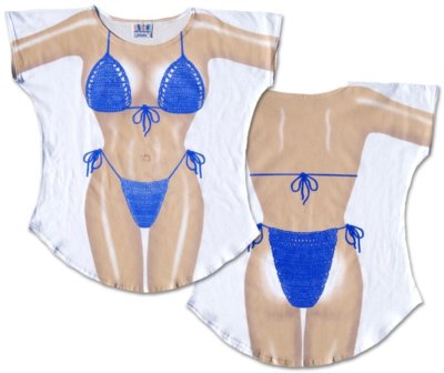 Ocean Macrame Bikini Cover-Up Ladies T-Shirt Size L/XL