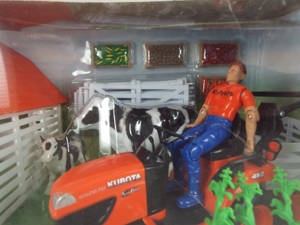 New Kubota Lawn Mower & Trailer with Farm Animals Playset 1:18 Scale - Image 4 of 4