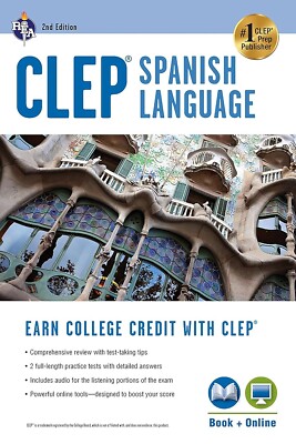 CLEP  Spanish Language: Levels 1 and 2 (Book + Online) (CLEP Test Preparation) 