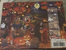 1000pc HUADADA Jigsaw Puzzle TRICK OR TREAT Halloween Costumes Pumpkin Fall