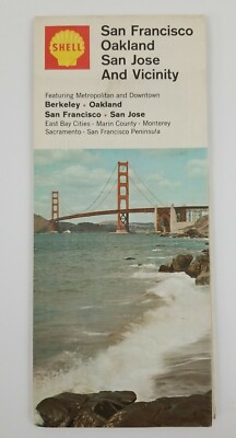 Vintage 1968 San Francisco, Oakland, San Jose & Vicinity Road Map
