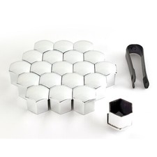 Chrom Radschrauben Kappen für SW19 Muttern 19mm Silber Radmuttern Kappen Cap *20