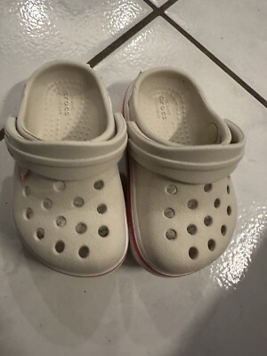 Crocs Kids Toddler Size Slip On White And Pink