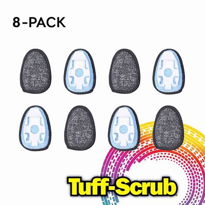 Original Tuff-Scrub Microfiber Wand Refill Sponge Pads, Highest Quality 8 Pads