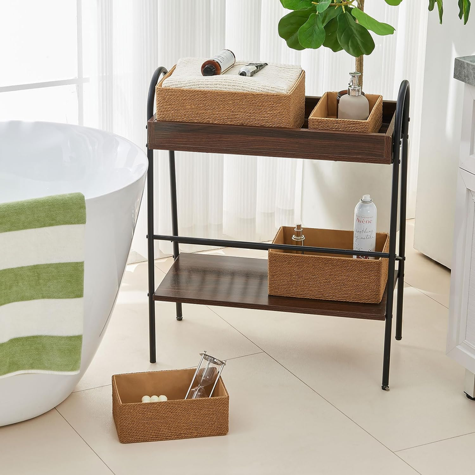 Recycled Wicker Storage Basket, Paper Rope Storage Baskets for