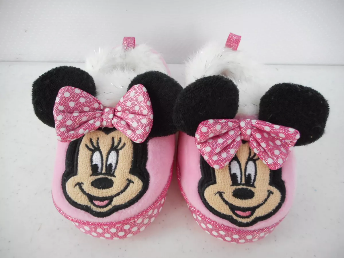 Disney Minnie Mouse Plush Soft Slippers Various Todler Girls Sizes