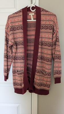 GUC Matilda Jane Women's Harmony Sweater Cardigan Fair Aisle Red : Size M