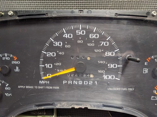 1995-1997 Chevy S-10 GMC Sonoma Instrument Cluster Gauges BASE AUTO TRANS 24K - Picture 4 of 10
