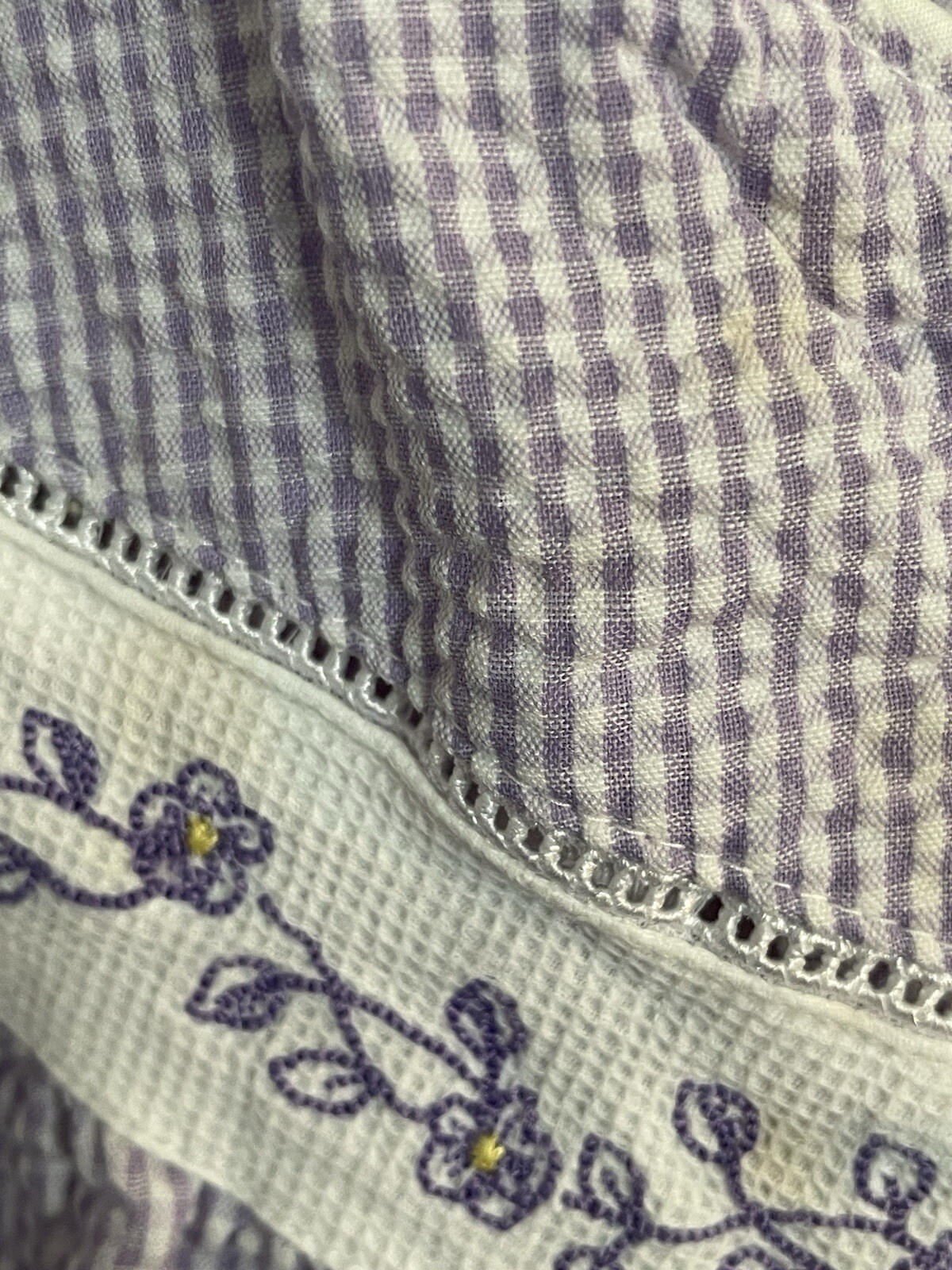 Simply Basic Short Robe Zip Front Purple Seersuck… - image 3