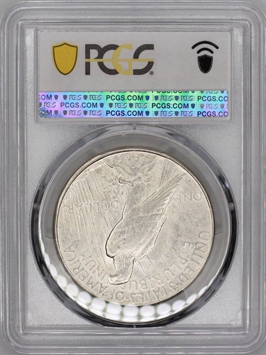 1923 S $1 Peace Silver Dollar PCGS AU58 Protected by Gold Shield+TrueView - Picture 3 of 3