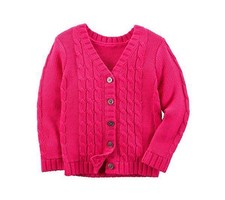 bright pink cardigan sweater