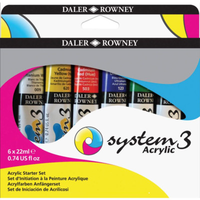 Daler Rowney System 3 Acryl - Starterset - 6 x 22 ml