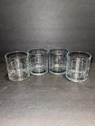 4 Vintage Anchor Hocking Tartans Double old Fashioned Glasses Tumblers!
