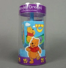Rare Disney Winnie The Pooh Wooden Hanukkah Dreidel, Chanukah, Blue Tigger Kanga