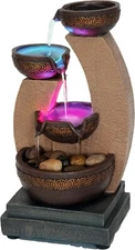Water Fountains Indoor Waterfall Fountain Tabletop Fountain with LED Lig