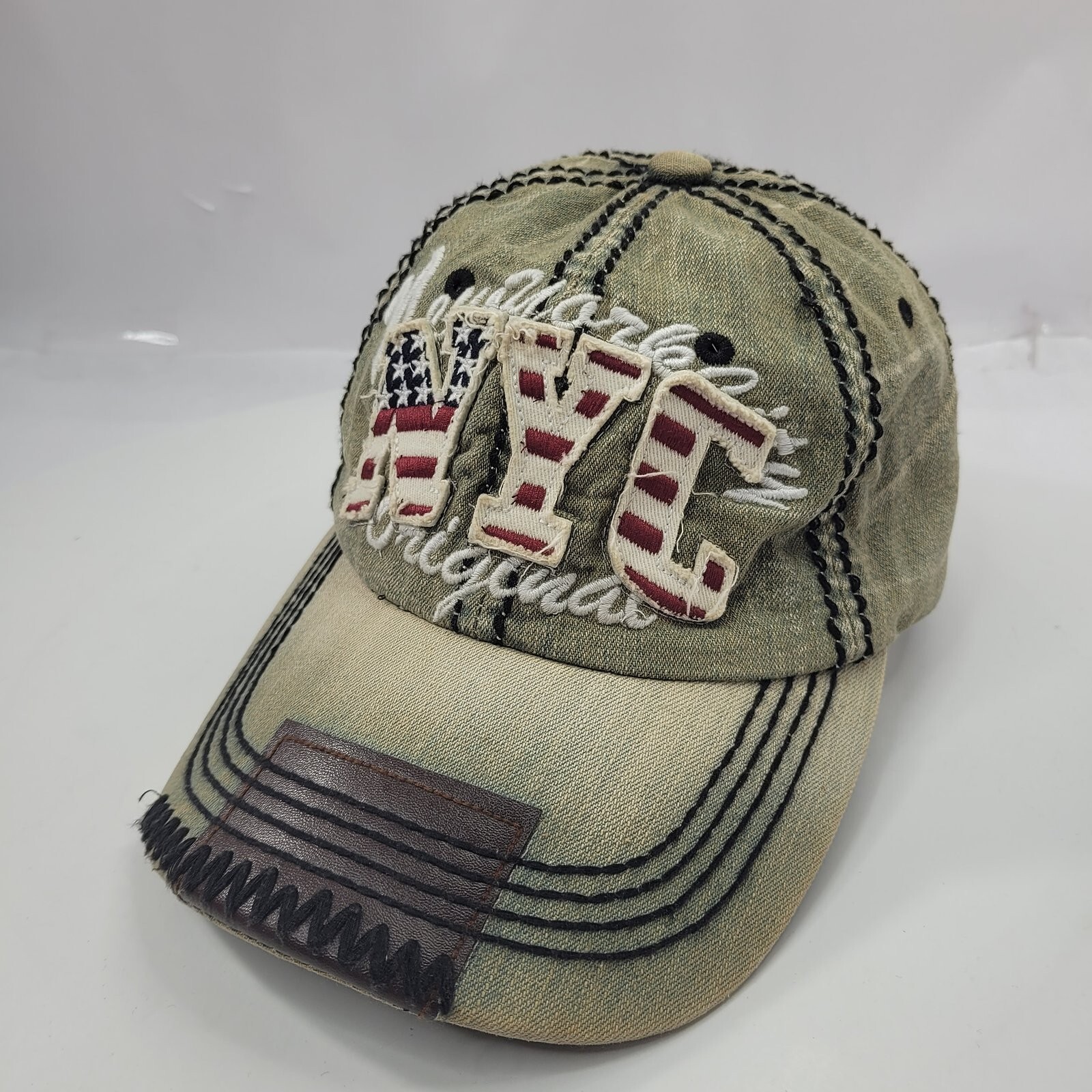 Kbethos NYC New York Strapback Baseball Cap Light Green Hat 