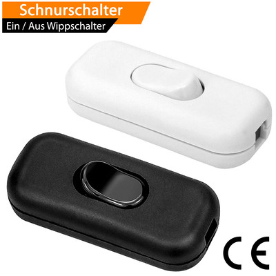 Schnurschalter EIN-AUS 250V 2.5A Schnur-Zwischenschalter Lampen Inline Schalter