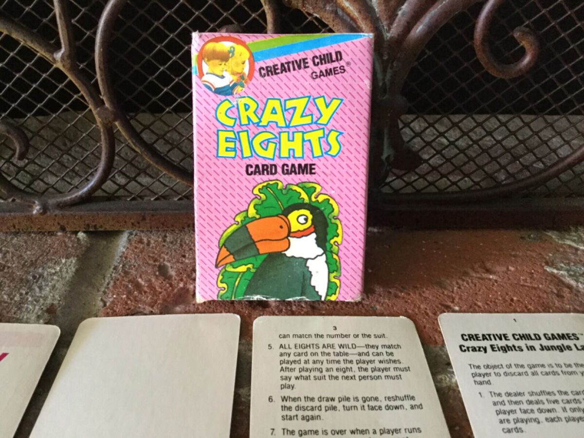 Creative Child Card Games Crazy Eights Card Game Animals 1992 Complete! EUC