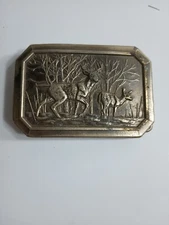 Vintage 1976 The Great American Buckle Company Belt Buckle Deer Stag No. 520