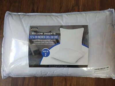 Utopia Bettwäsche 2er Pack super weich 12x20 Kisseneinlagen Baumwollmischung weiß