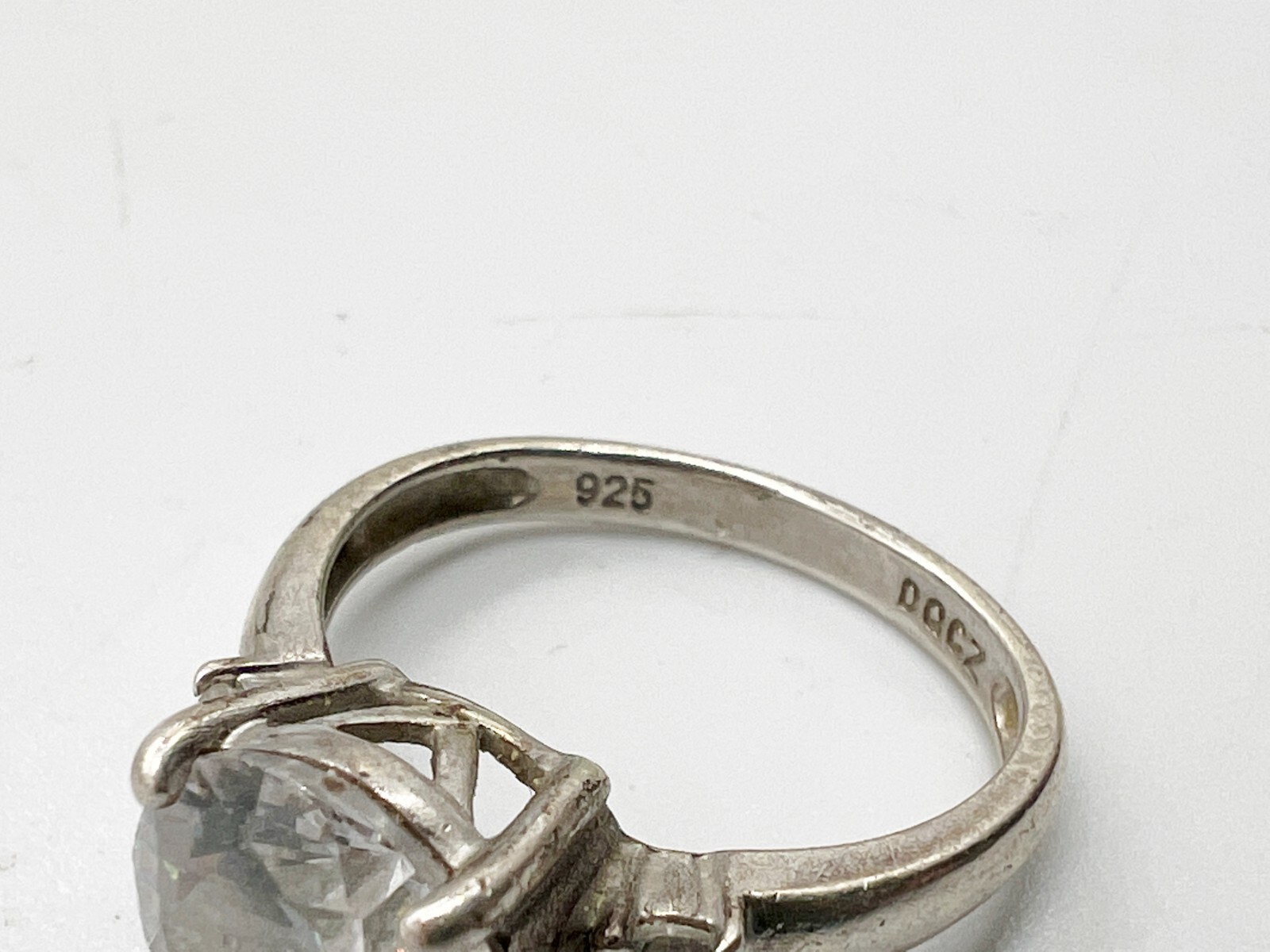 VINTAGE SOLID STERLING SILVER STATEMENT SOLITAIRE… - image 5