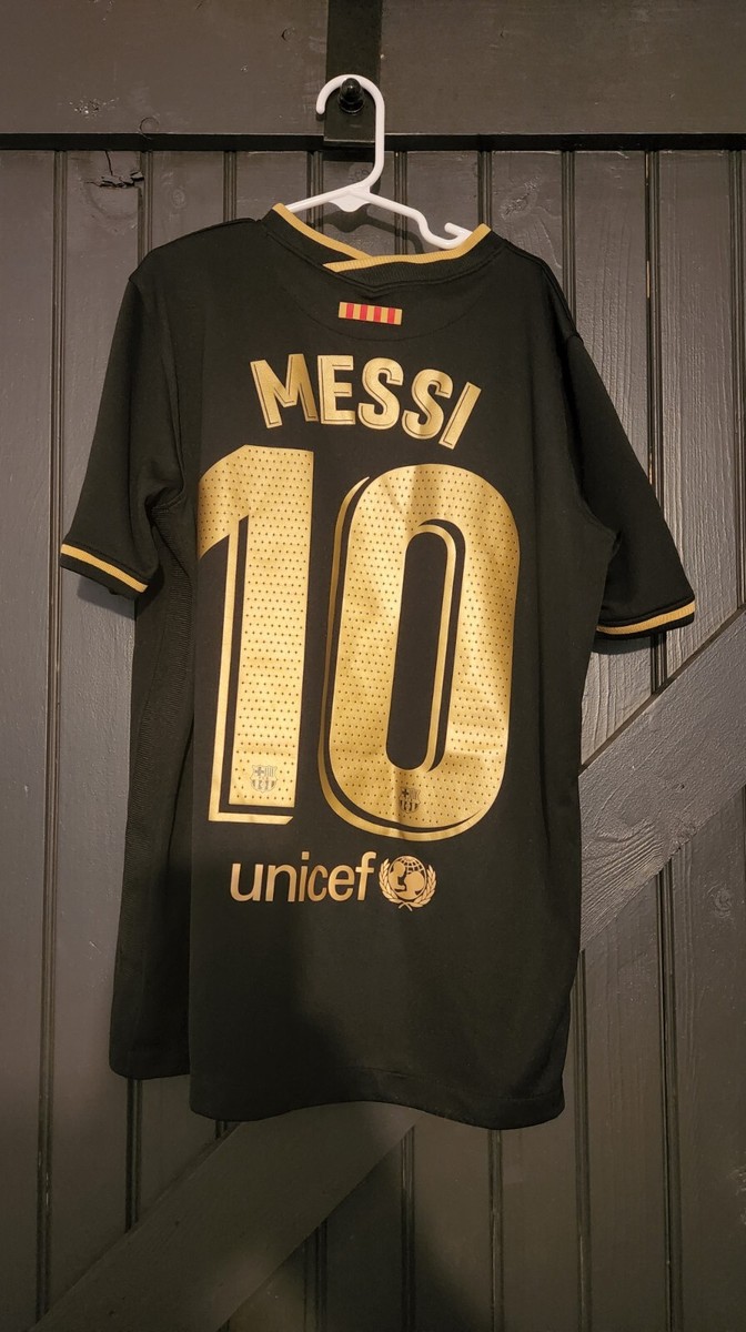 MESSI BUNDLE Authentic Gold/Black Barcelona Jersey (youth XL