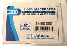 ** JABSCO MARINE SEALED MACERATOR SELF PRIMING WASTE PUMP 1-1/2" IN - 1" OUT 24V