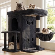 Heybly Cat Tree 25.6-inch Cat Tower with Spacious Top Perch for Large Cats