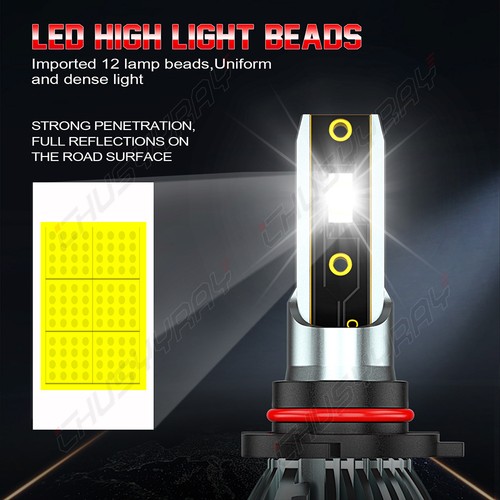 pair Fit Cadillac SRX 2004-2009 9005 HB3 LED Headlight Bulbs Kit White High Beam - Bild 5 von 11