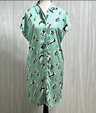The Limited green button front shirt dress knee length size small