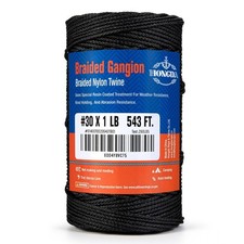 Braided Black Nylon String 30 Tarred Bank Line Twine 543ft for Gardening, Survi