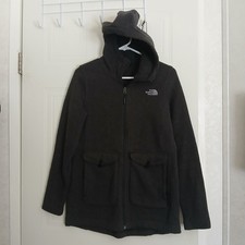 Womens North Face Black Zip Up Hooded Jacket Size M