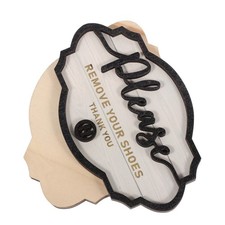 2 Pcs Wooden Shoes Off Sign Rustic Please Remove Your Shoes For Front Door Decor