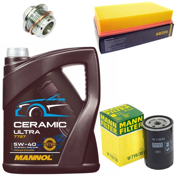 MotoröL Filter Set 5W-40 5 Liter + ÖLablassschraube FüR Audi Coupe 80 100 A6 2.6-image