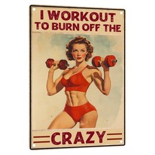 Home Gym Decor Metal Sign, Motivational Gym Wall Art for Women's Workout Room...